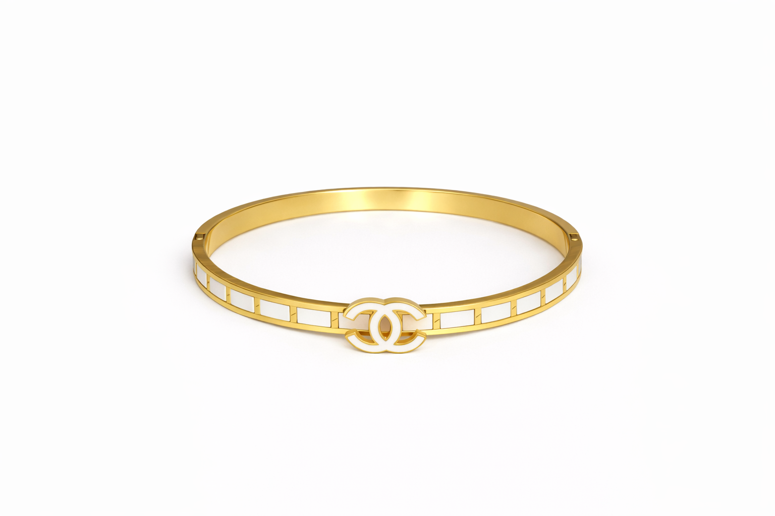 Bratara Gold White Channel