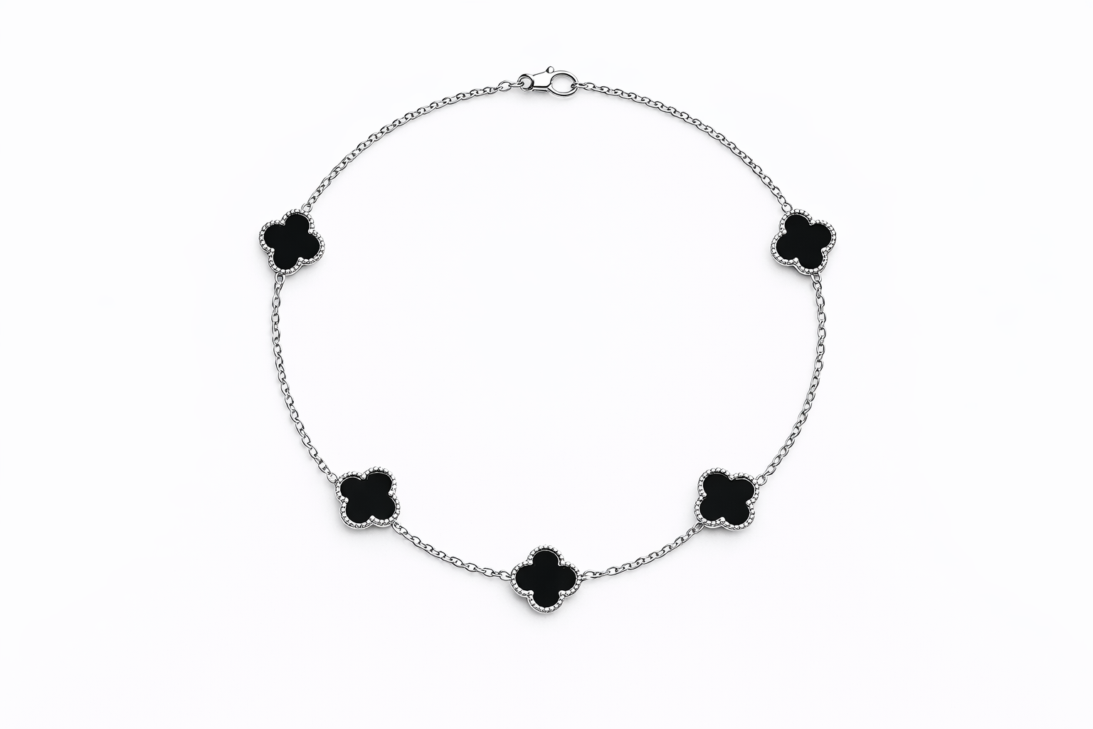 Colier Black Silver stil Van Cliff