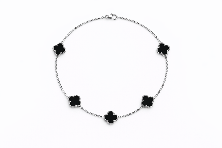 Colier Black Silver stil Van Cliff
